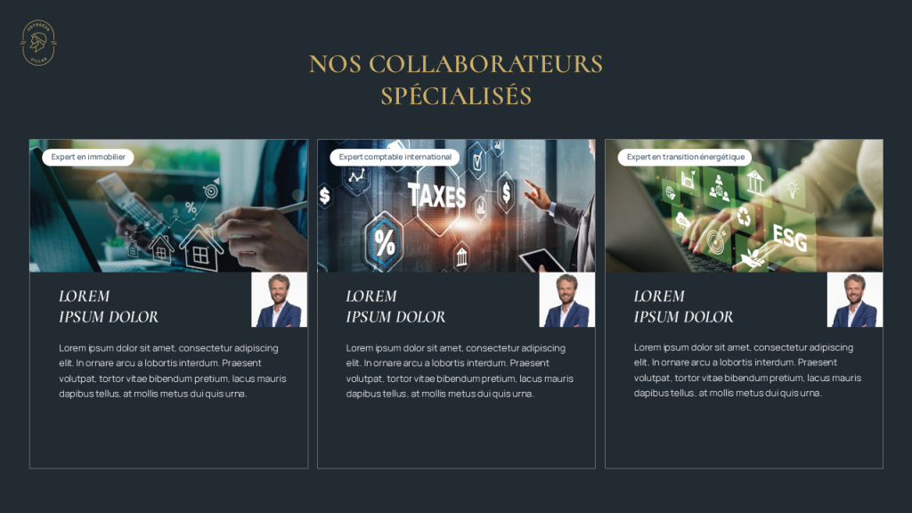 Exemple pitch deck PowerPoint slide équipe Odysseus